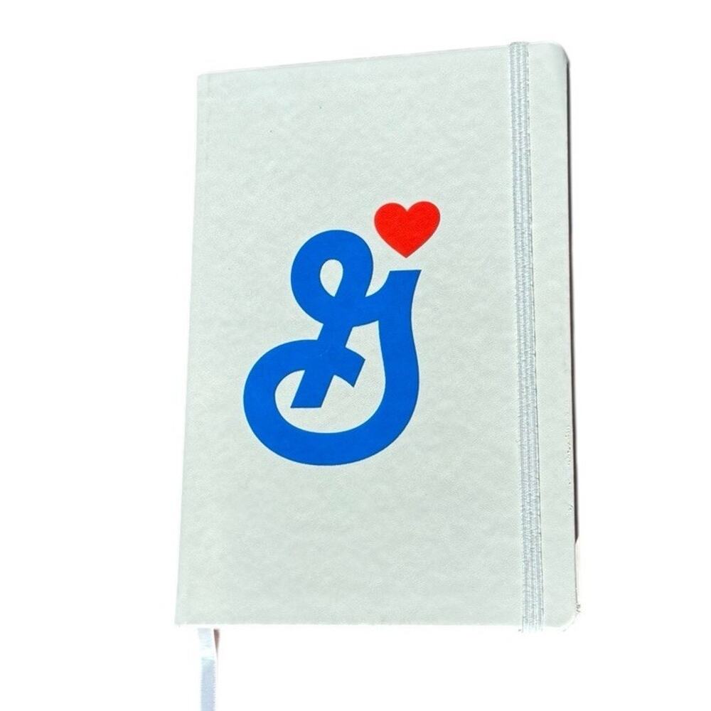General Mills Branded Notebook Journal Logo Heart Elastic Closure Mostly Full
